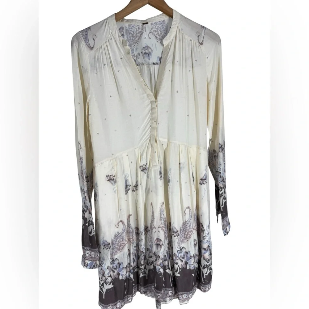 Free People Cream Long Sleeve Sundress Small